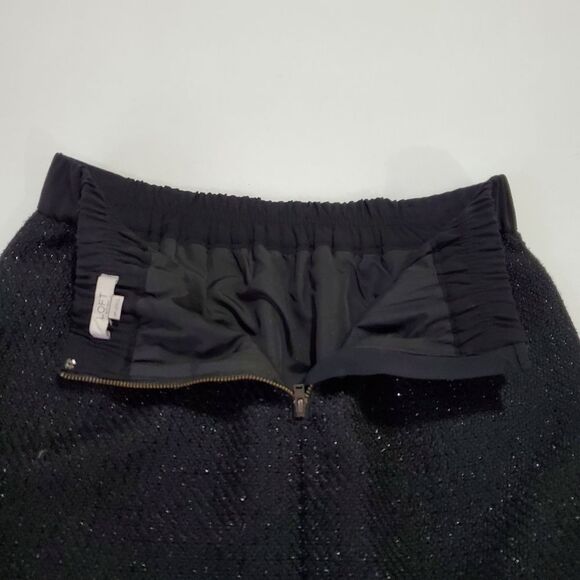 LOFT glitter mini skirt black New NWOT MP M petite - Picture 4 of 8
